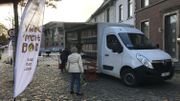 L'épicerie nomade installée sur la place d'Arquennes L'épicerie nomade installée sur la place d'Arquennes