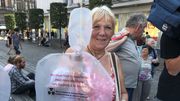 Madeleine, l'une des militantes du mouvement LST, venue soutenir la cause des mendiants namurois Madeleine, l'une des militantes du mouvement LST, venue soutenir la cause des mendiants namurois