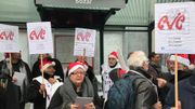 Les manifestants se réunissent au siège de la FEB pour dénoncer la "la dégradation croissante" des conditions de travail