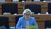 La MEP polonaise Jadwiga Wiśniewska s'est exprimée vers 9h36 jeudi 25 juin dans l'une des salles de réunion du Parlement européen La MEP polonaise Jadwiga Wiśniewska s'est exprimée vers 9h36 jeudi 25 juin dans l'une des salles de réunion du Parlement européen