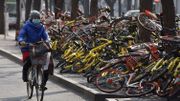 A Pékin, ldes vélos partagés déposés sans ménagement A Pékin, ldes vélos partagés déposés sans ménagement