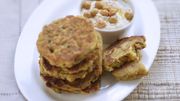 Recette: Pancakes de légumes mélangés et crème de pois chiches Recette: Pancakes de légumes mélangés et crème de pois chiches