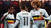 Michy Batshuayi, Yannick Carrasco et Marouane Fellaini lors de l'Euro 2016 Michy Batshuayi, Yannick Carrasco et Marouane Fellaini lors de l'Euro 2016