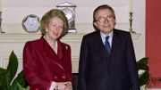La Première ministre britannique Margaret Thatcher et son homologue italien Giulio Andreotti. La Première ministre britannique Margaret Thatcher et son homologue italien Giulio Andreotti.