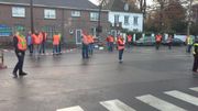 A Charleroi ce lundi matin: blocage d'un carrefour A Charleroi ce lundi matin: blocage d'un carrefour