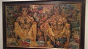 Schiele, Hommes accroupis, 1918 Schiele, Hommes accroupis, 1918