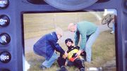 Boonen reste au sol après sa chute Boonen reste au sol après sa chute