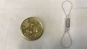 Le capteur CardioMEMS (la pièce de 50 cents permet de juger de sa taille) Le capteur CardioMEMS (la pièce de 50 cents permet de juger de sa taille)