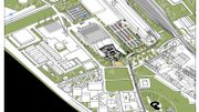 Au milieu, la future Halle des Foires Au milieu, la future Halle des Foires
