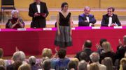 Jodie Devos recevant son deuxième prix, lors de la proclamation, le 31 mai 2014 Jodie Devos recevant son deuxième prix, lors de la proclamation, le 31 mai 2014