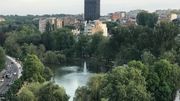 La vue sur les Étangs d’Ixelles depuis la terrasse des bureaux de Dominique Janne La vue sur les Étangs d’Ixelles depuis la terrasse des bureaux de Dominique Janne