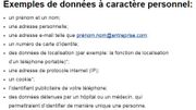 Une liste d'exemple de données personnelles sur le site de la Commission européenne. Une liste d'exemple de données personnelles sur le site de la Commission européenne.