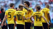 La joie des Diables rouges après le but d'Eden Hazard La joie des Diables rouges après le but d'Eden Hazard
