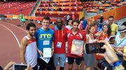 Le trois premiers du 800m "médias" Le trois premiers du 800m "médias"