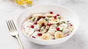 Recette : Ceviche de cabillaud au lait de coco, à la banane et à la grenade Recette : Ceviche de cabillaud au lait de coco, à la banane et à la grenade
