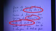 Une liste manuscrite est retrouvée dans le garage de Metin Karasular Une liste manuscrite est retrouvée dans le garage de Metin Karasular