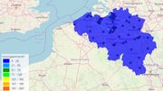 Du bleu partout ce lundi. En clair: des valeurs comprises entre zéro et 20 microgrammes (moyenne horaire actuelle) Du bleu partout ce lundi. En clair: des valeurs comprises entre zéro et 20 microgrammes (moyenne horaire actuelle)
