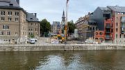 Les forages sont en cours pour les 34 micros-pieux de la station aval Les forages sont en cours pour les 34 micros-pieux de la station aval
