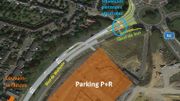 Le plan de la sortie du parking RER vers le centre de LLN Le plan de la sortie du parking RER vers le centre de LLN