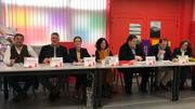 Quelques membres de la cité des métiers: président, Forem, IFAPME, Confédération construction Namur et tout à fait à droite Sylvie Sesma, en charge du label Cité des métiers à Paris Quelques membres de la cité des métiers: président, Forem, IFAPME, Confédération construction Namur et tout à fait à droite Sylvie Sesma, en charge du label Cité des métiers à Paris