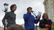 Le chef indigène Raoni s'exprime face aux jeunes lors de la marche pour le climat ce vendredi Le chef indigène Raoni s'exprime face aux jeunes lors de la marche pour le climat ce vendredi