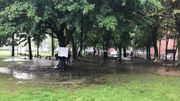 La plupart sont mal protégés de la pluie: sandales ou chaussures en toile, vestes perméables. Des cartons et plastiques servent à se protéger des averses. La plupart sont mal protégés de la pluie: sandales ou chaussures en toile, vestes perméables. Des cartons et plastiques servent à se protéger des averses.