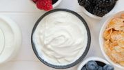 Yoghurt with Whole Fresh Blueberries, Raspberries Yoghurt with Whole Fresh Blueberries, Raspberries