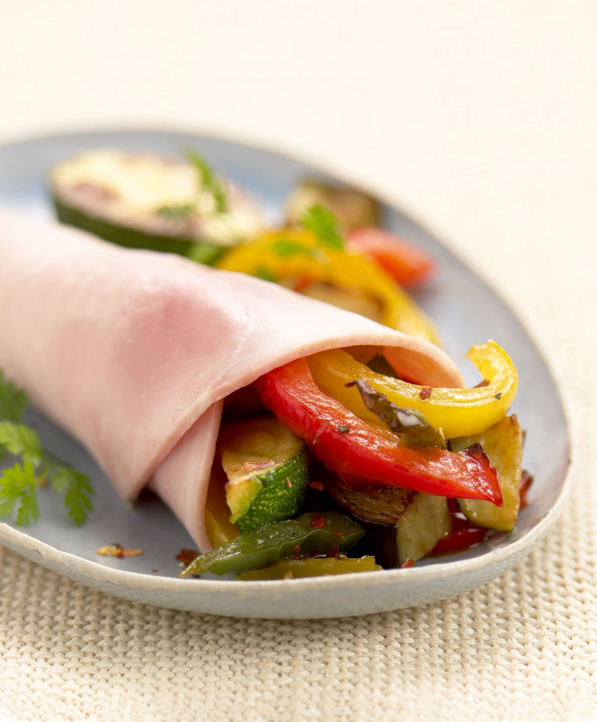 Recette : cornet de Jambon aux légumes grillés