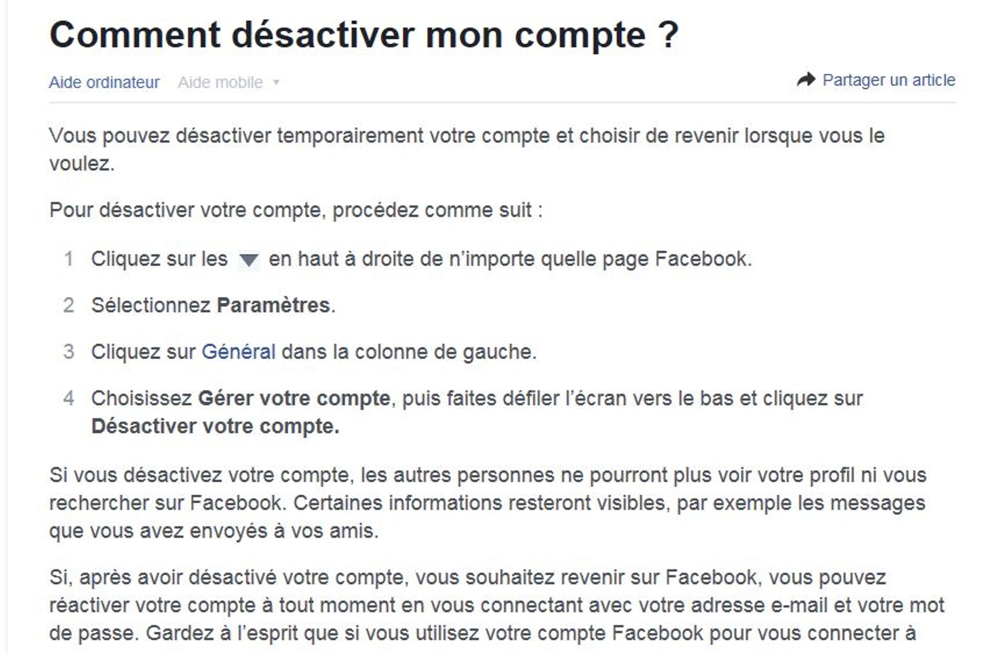 Vous Voulez Quitter Facebook Definitivement Voici Comment Faire