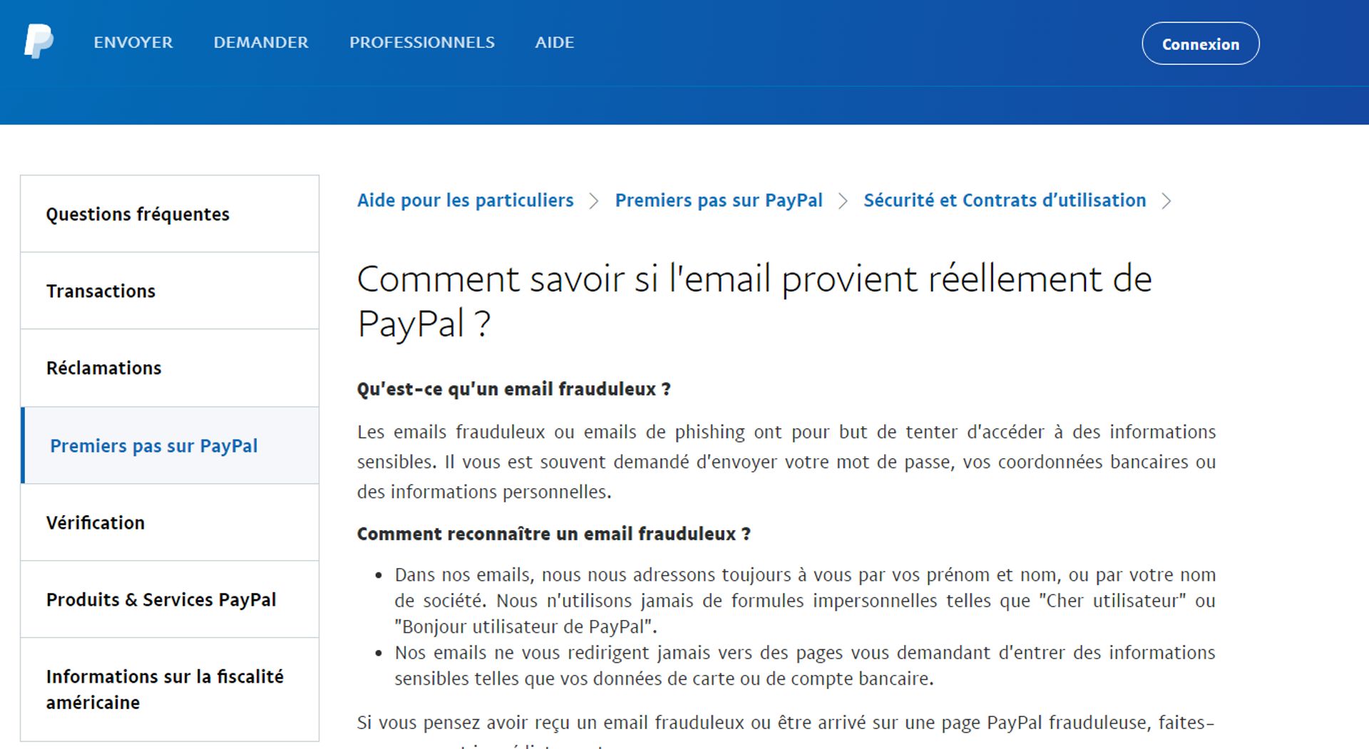 Un authentique mail paypal contient 