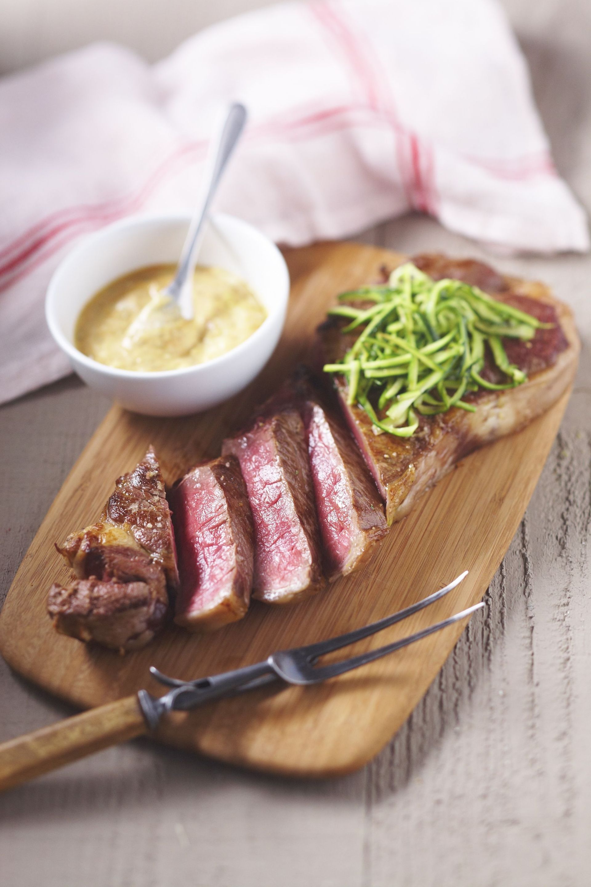 Recette fauxfilet de boeuf grillé aux courgette