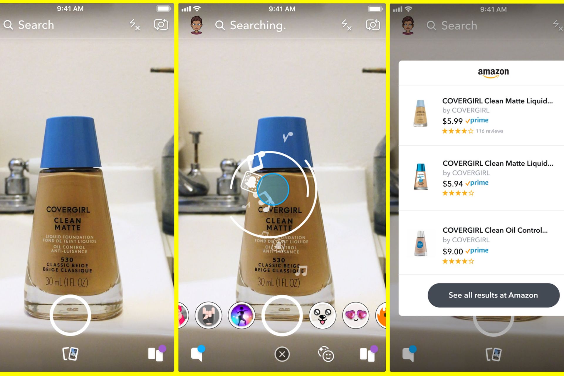 Snapchat s'associe à Amazon et intègre une recherche visuelle de