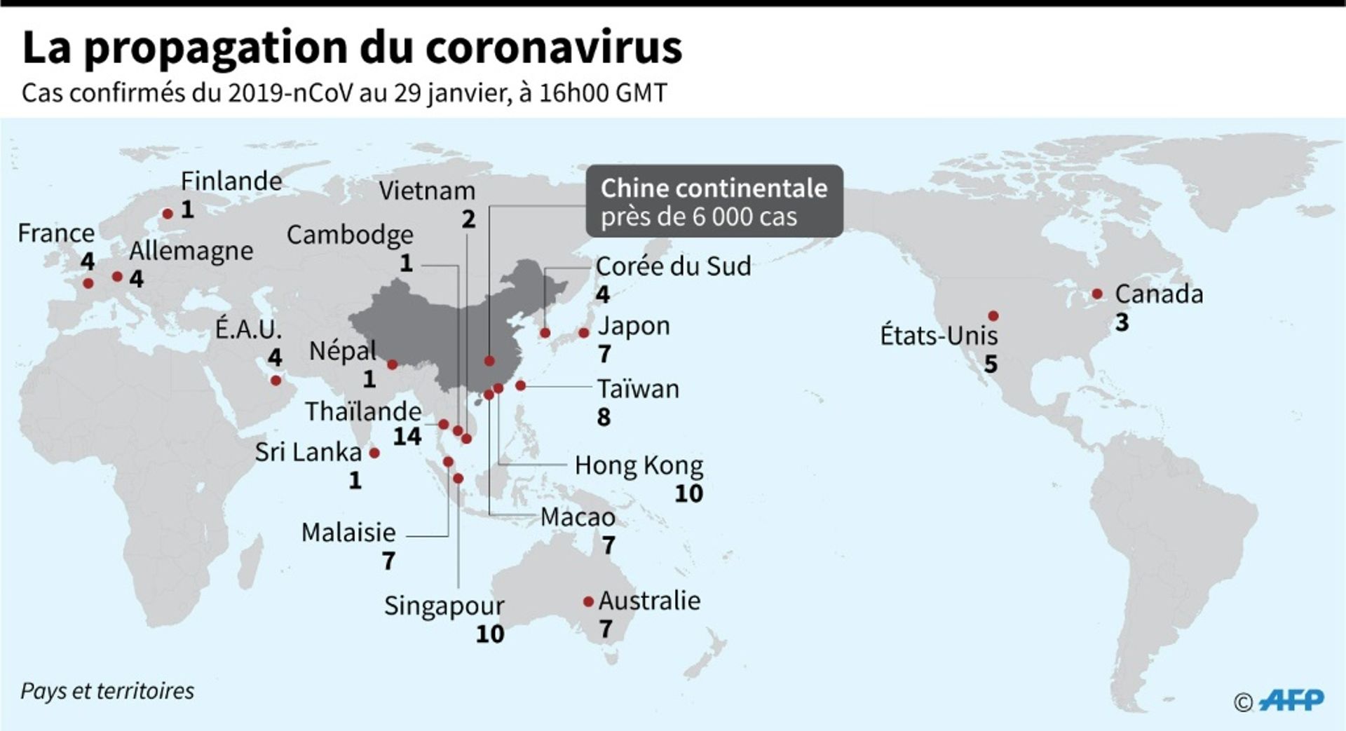 Coronavirus : Les Pays Et Territoires Touchés