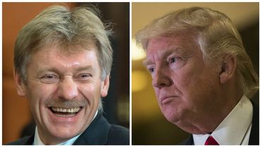 Dmitri Peskov, porte-parole de la présidence russe, et Donald Trump, président élu des Etats-Unis.