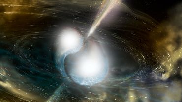 La fusion de deux étoiles à neutrons.