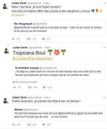 Julien Doré déchaîné sur Twitter: quelques-unes de ses meilleures répliques Julien Doré déchaîné sur Twitter: quelques-unes de ses meilleures répliques