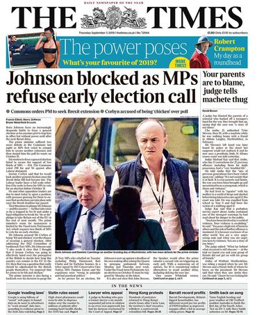 Défaite de Boris Johnson? Dans la presse anglaise, on parle d'un geste "hypocrite" de la "poule mouillée" Corbyn Défaite de Boris Johnson? Dans la presse anglaise, on parle d'un geste "hypocrite" de la "poule mouillée" Corbyn