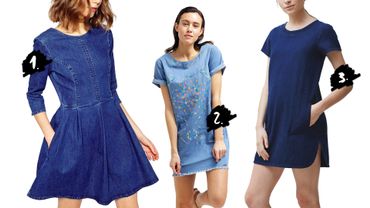 Qu'il soit foncé ou clair, le denim se porte court, manches longues ou pas ! Qu'il soit foncé ou clair, le denim se porte court, manches longues ou pas !