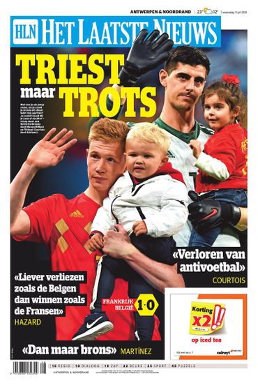 La presse flamande partagée entre tristesse et fierté après une défaite diabolique La presse flamande partagée entre tristesse et fierté après une défaite diabolique