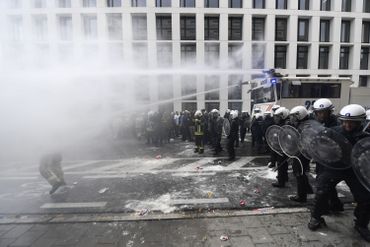 La police belge lors d'une manifestation à Bruxelles en septembre 2018 à Bruxelles La police belge lors d'une manifestation à Bruxelles en septembre 2018 à Bruxelles