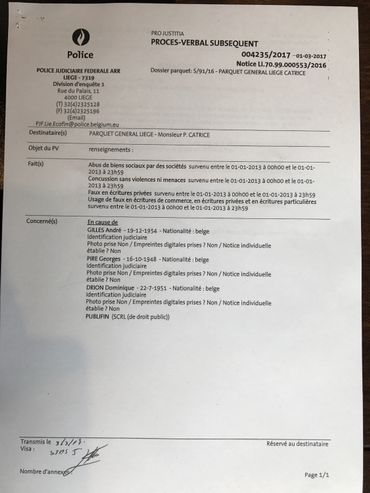 Publifin: A.Gilles et St.Moreau auraient créé des documents, perquisitions en cours Publifin: A.Gilles et St.Moreau auraient créé des documents, perquisitions en cours