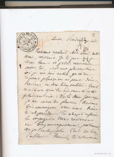 Lettre d'Arthur Rimbaud suppliant Paul Verlaine de revenir ! Lettre d'Arthur Rimbaud suppliant Paul Verlaine de revenir !