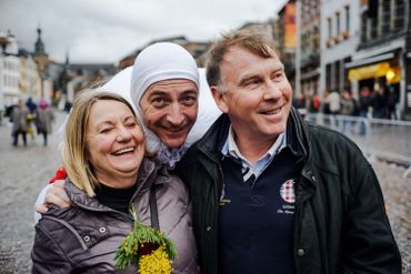 Jean-Marie et Marie-Laure, venus du Nord de la France pour assister au Carnaval. Jean-Marie et Marie-Laure, venus du Nord de la France pour assister au Carnaval.