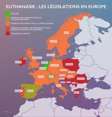 État des lieux des législations sur l'euthanasie sur le continent européen. État des lieux des législations sur l'euthanasie sur le continent européen.