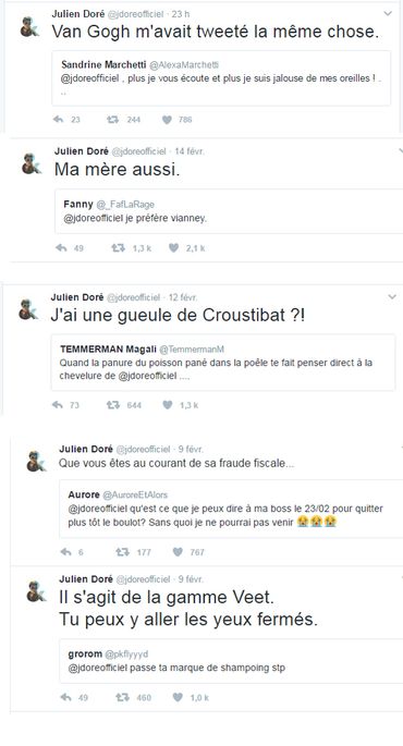 Julien Doré déchaîné sur Twitter: quelques-unes de ses meilleures répliques Julien Doré déchaîné sur Twitter: quelques-unes de ses meilleures répliques