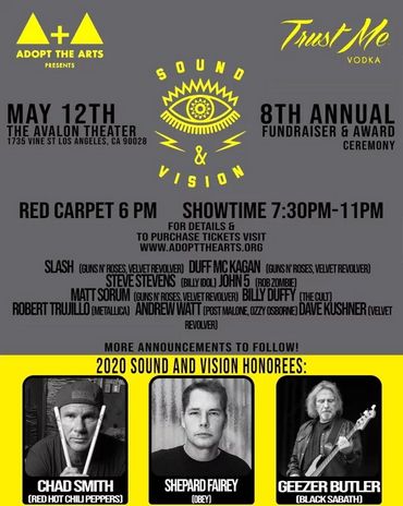 Geezer Butler et Chad Smith honorés lors du concert annuel "Adopt The Arts" Geezer Butler et Chad Smith honorés lors du concert annuel "Adopt The Arts"