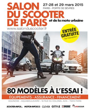 Le 6e Salon du scooter de Paris se tiendra du 27 au 29 mars 2015. Le 6e Salon du scooter de Paris se tiendra du 27 au 29 mars 2015.