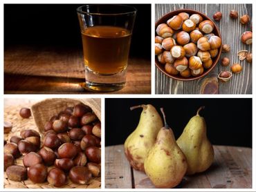 Bavarois aux marrons, compotée de poires au rhum et biscuits dacquoise aux noisettes torréfiées Bavarois aux marrons, compotée de poires au rhum et biscuits dacquoise aux noisettes torréfiées