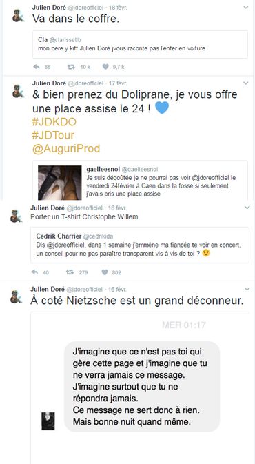 Julien Doré déchaîné sur Twitter: quelques-unes de ses meilleures répliques Julien Doré déchaîné sur Twitter: quelques-unes de ses meilleures répliques