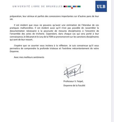 Un courrier de recadrage envoyé aux étudiants Un courrier de recadrage envoyé aux étudiants